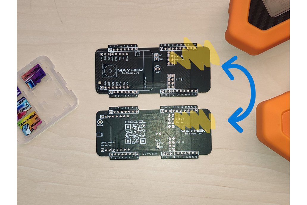 Mayhem v2 for the Flipper: ESP32CAM+SD+NRF+CC