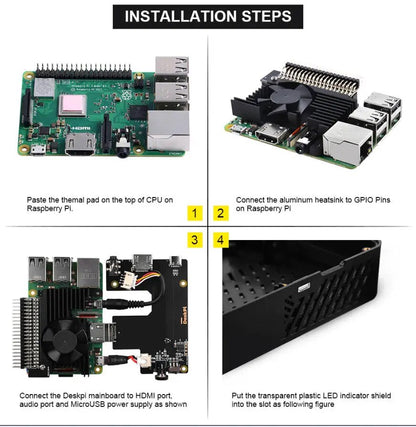 New! Deskpi Lite for Raspberry Pi 3B/3B+, with Power Button/ Heatsink with PWM Fan