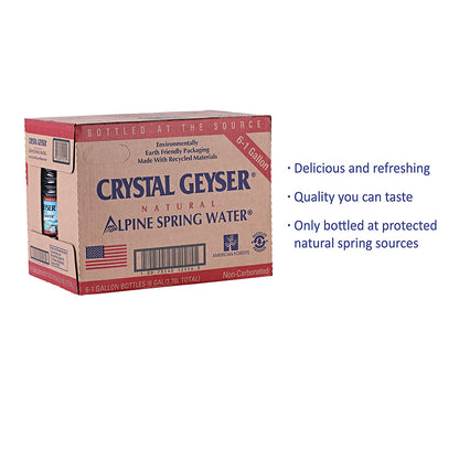 Crystal Geyser Alpine Spring Water, 128 Fl Oz Bottles (Pack of 6), Total: 768 Fl Oz