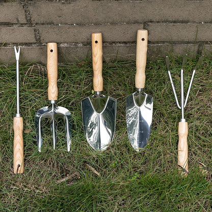 Garden Tool Set,5 Packs Gardening Yard Tools Kit Supplies for Women Men with Hand Rake,Hand Weeder,Hand Fork,Transplanter Trowel,Hand Trowel,Durable and Delicate Garden Gift
