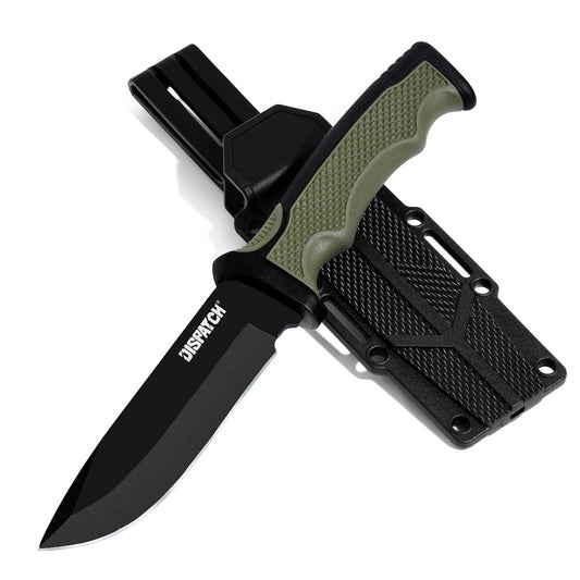 4.2" Hunting Knife, Survival Knife, Fixed Blade Camping Knife with K-Sheath, Rubber ABS Handle for Outdoor