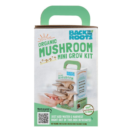 Organic Pearl Oyster Mushroom Mini Grow Kit, for Indoor Gardening and Cooking