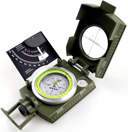 AF-4074 Military Compass for Hiking,Lensatic Sighting Waterproof,Durable,Inclinometer for Camping,Boy Scount,Geology Activities Boating