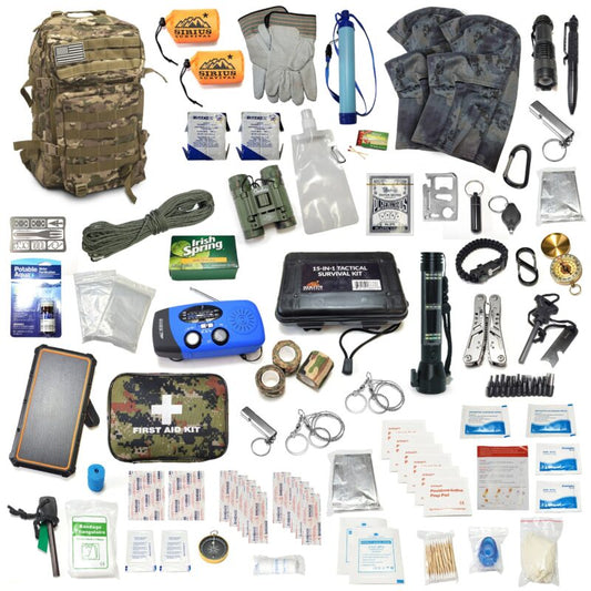 Pre-Packed Emergency Survival Kit/Bug Out Bag For 2 – 175+ Pieces