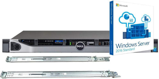Dell PowerEdge R630 Server with 2 x Intel Xeon E5-2620 v4 8-Core 2.1GHz CPU, 64GB DDR4 RAM, 7.68TB SSD, RAID, Rail Kit, Windows Server 2016 OS (Renewed)