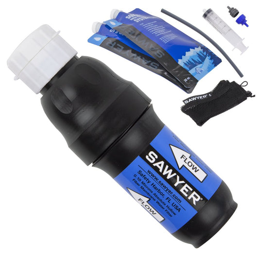 Water Filtration System W/ Two 32Oz Squeeze Pouches, Straw, and Hydration Pack Adapter