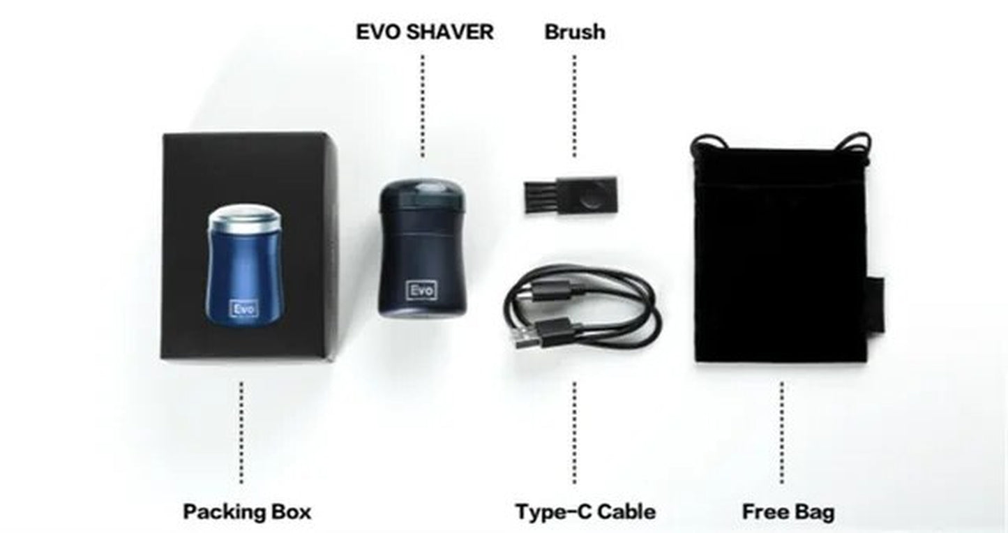 EVO SHAVER World'S Smallest Shaver Ever Travel Men'S Shaver Pocket Size Mate Electric Razor Portable Outdoor Smart Battery Tool