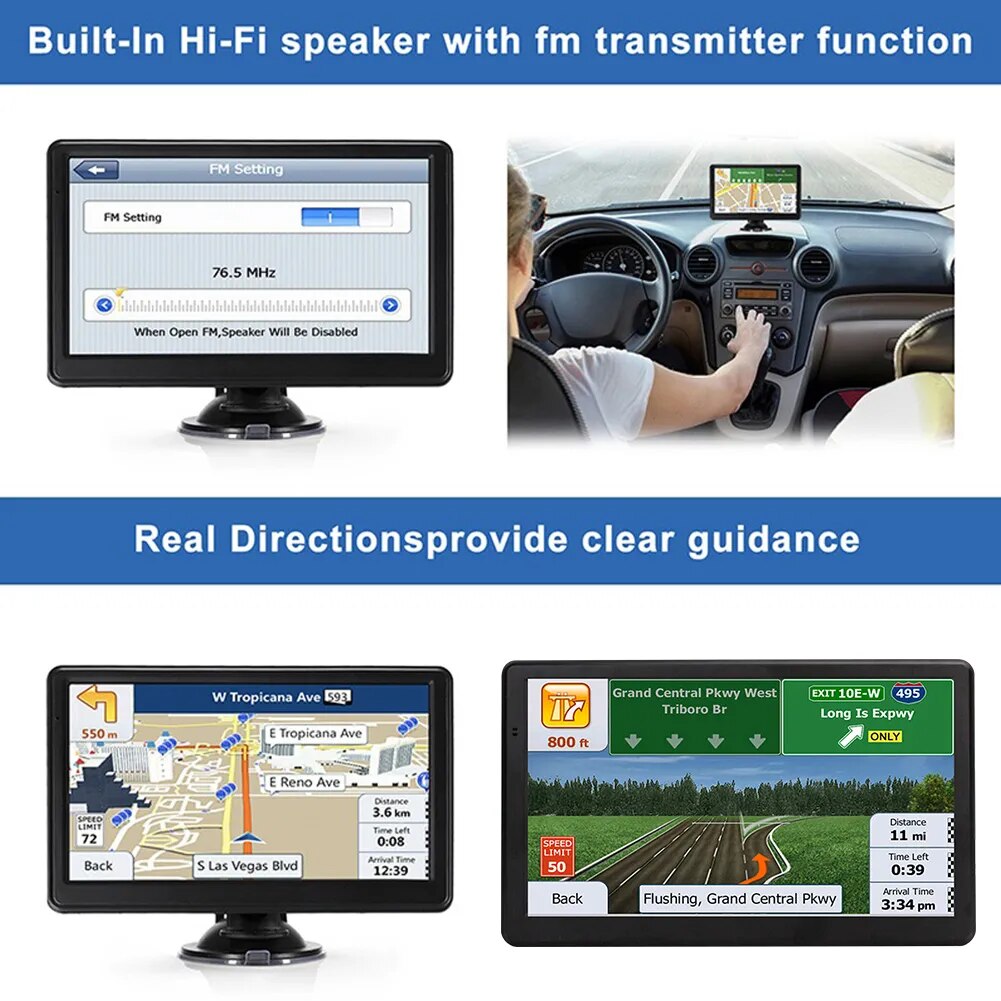 7/5 Inch Car GPS Navigation Touch Screen 256MB+8G HD Car GPS Navigator EU AU US FM Vehicle GPS Navigators Automotive Accessories