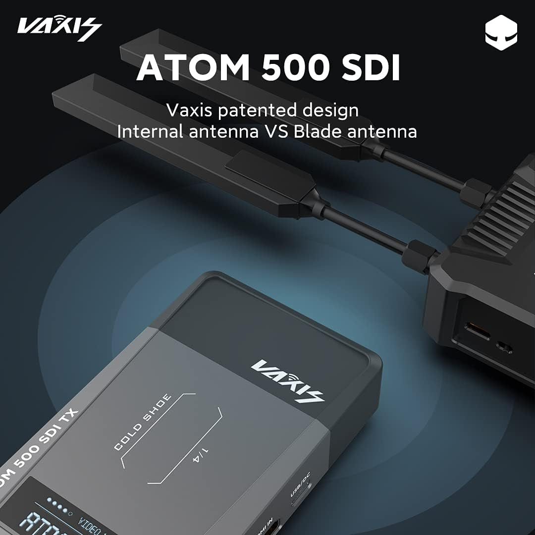 Atom 500 Sdi[Official], Wireless Video Transmitter and Receiver, SDI/HDMI Output 500Ft Transmission Range 0.08S Low Latency 1080P HD Wireless Video System