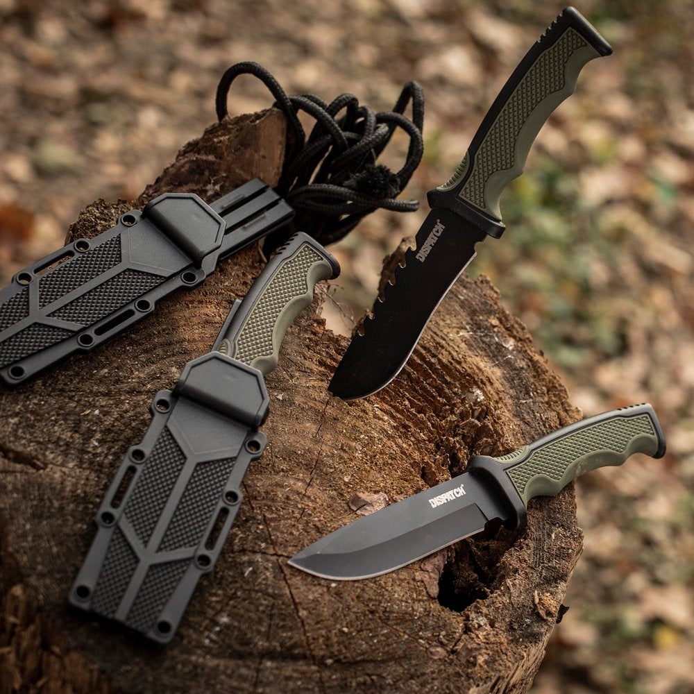 4.2" Hunting Knife, Survival Knife, Fixed Blade Camping Knife with K-Sheath, Rubber ABS Handle for Outdoor