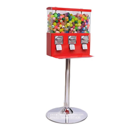 Triple Head Gum Capsule Ball Stand Kids Game Machine Shopping Malls Coin Operated Candy Dispenser Gashapon Toy Vending Machine