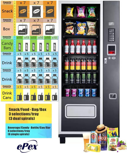 EPEX Beverage Combo Vending Machine with Stratified Temp Control