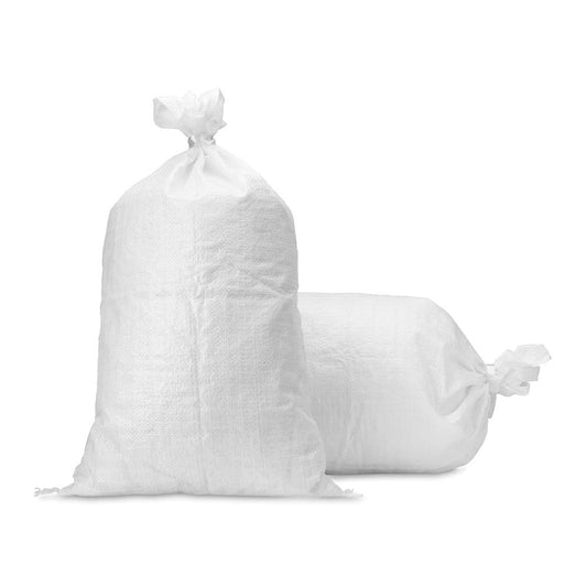 Sand Bags - Empty White Woven Heavy Duty Military Grade Polypropylene Sandbags with Ties and UV Coating Protection for Flooding, Emergencies and More (14" X 26", 10 Pack)