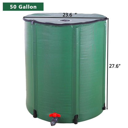 Zimtown 50 Gallon Collapsible Rain Barrel, Portable Water Storage Tank,Rainwater Collection with Water Catcherd,Filter Spigot