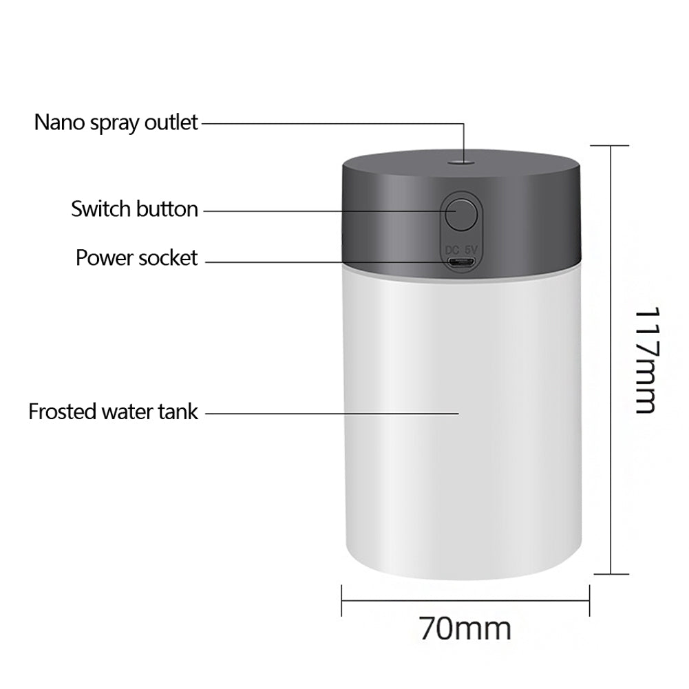 Portable Air Humidifier Ultrasonic 260ML Mini Car Humidifier Aromatherapy Diffuser Sprayer USB Essential Oil Atomizer LED Lamp