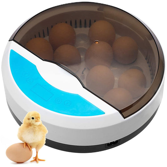 Egg Incubator for Hatching Eggs, 9 Eggs Full Automatic Incubator, Led Candler, Temperature Humidity Control Incubator for Hatching Chicken, Ducks, Birds & More