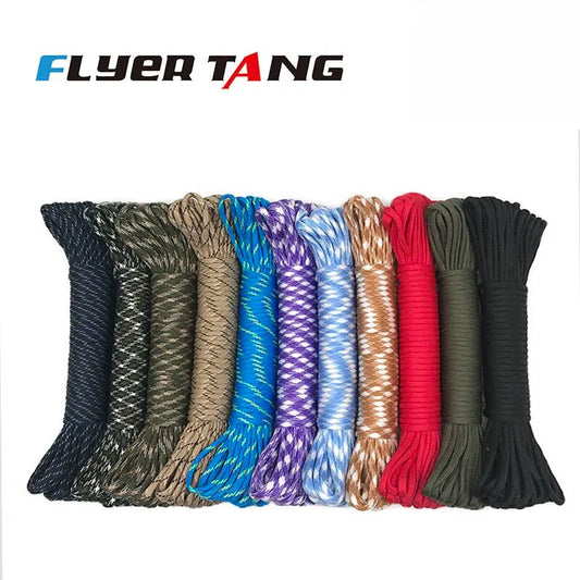 4MM 100FT (5-31M)Camouflage Paracord 550 Parachute Cord Lanyard Mil Spec Type III 7 Strand Camping Survival Equipment Tents Rop