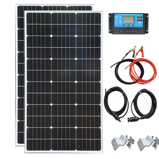 18V 100W 200W 400W Waterproof New Rigid Solar Panel Set Controller for Home Charge 12V Car Battery Monocrystalline 