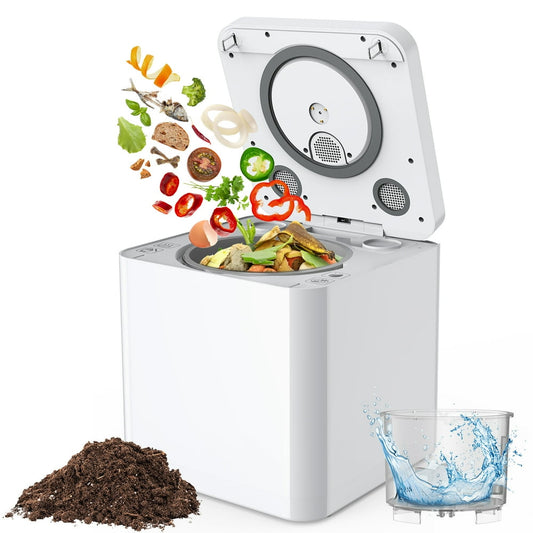 World'S First Electric Kitchen Composter with Auto Cleaning, 3.3L Large Capacity Food Cycler Compost Bin, Odorless Countertop Compost Year-Round W/ Smart UV Lamp, One-Touch Turn Food Waste to Compost