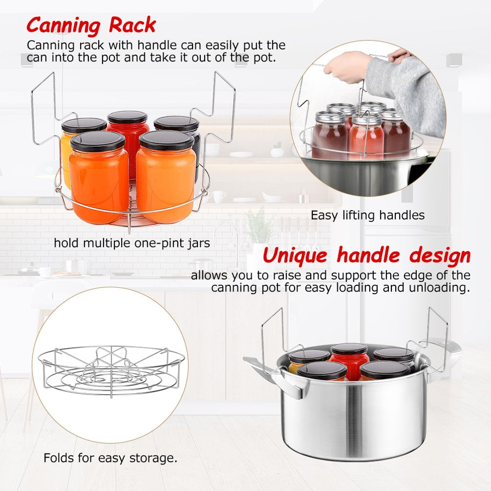 7-Piece Canning Kit with Jar Lifter and Wrench, Designed for Novice Canners This Stainless Steel Canning Tool Set Is Suitable for Canning Pots and a Variety of Foods Such as Fruits and Pickles