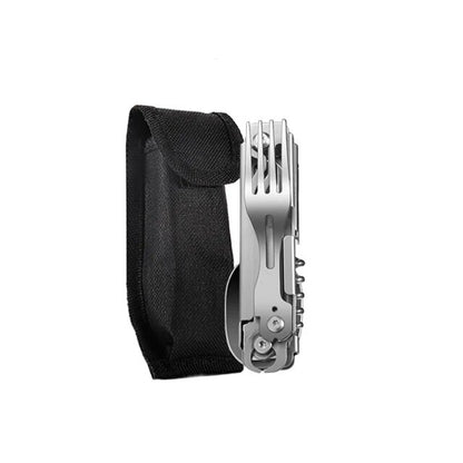 420 Camping Knife Cutlery Multi-Function Table Knife Stainless Steel Pocket Knife Folding Fork Spoon Outdoor Survival Hand Tools