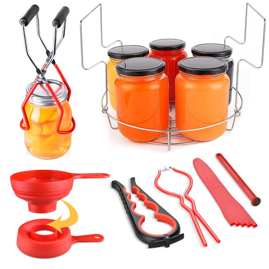 7-Piece Canning Kit with Jar Lifter and Wrench, Designed for Novice Canners This Stainless Steel Canning Tool Set Is Suitable for Canning Pots and a Variety of Foods Such as Fruits and Pickles