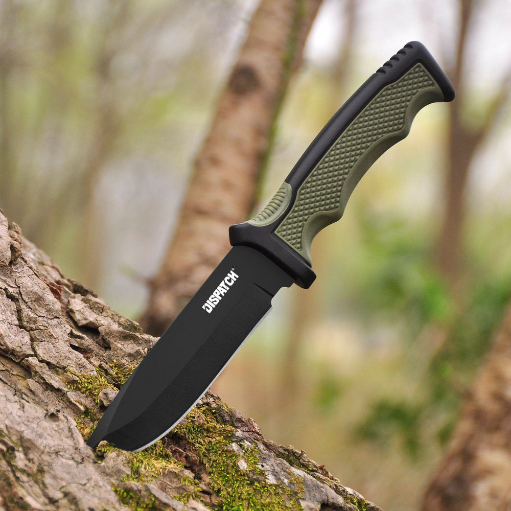 4.2" Hunting Knife, Survival Knife, Fixed Blade Camping Knife with K-Sheath, Rubber ABS Handle for Outdoor