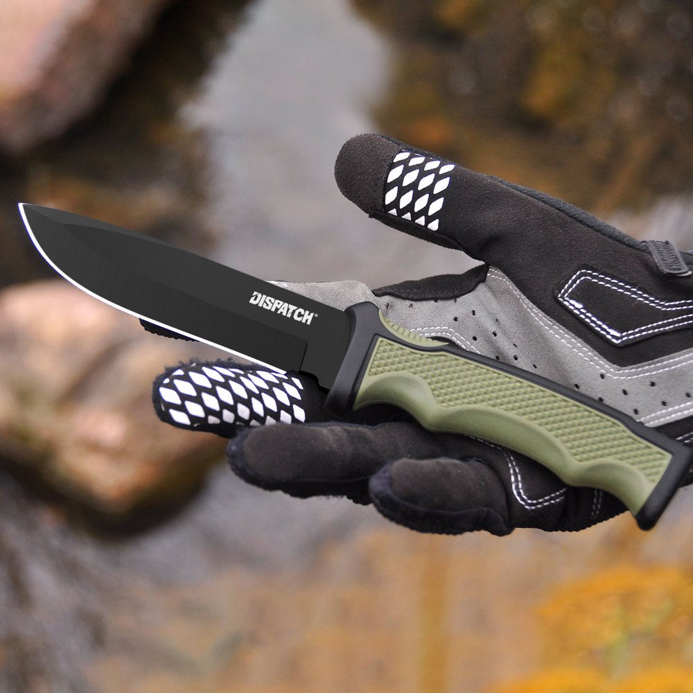 4.2" Hunting Knife, Survival Knife, Fixed Blade Camping Knife with K-Sheath, Rubber ABS Handle for Outdoor