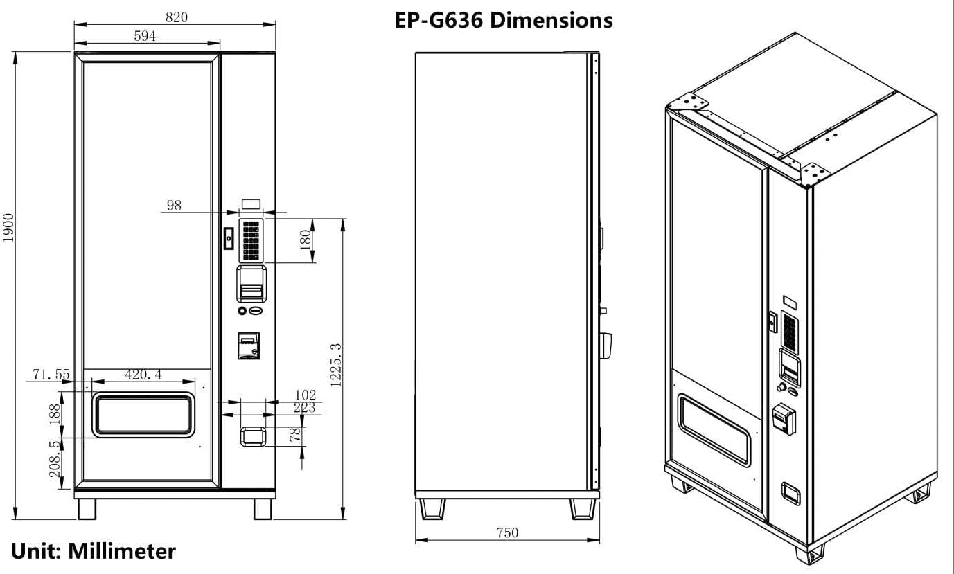 EPEX Beverage Combo Vending Machine with Stratified Temp Control