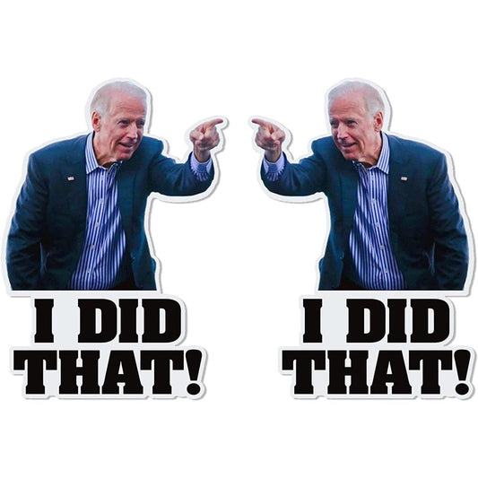 200 Pcs I Did That Biden Stickers, Joe Biden Funny Sticker - Pointed to Your Left and Right, Biden Humor Decals Car Bumper Reflective Waterproof Stickers for Gas Pump Motorcycle Helmet Laptop