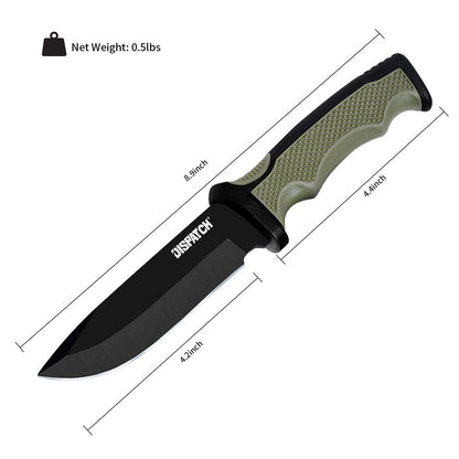 4.2" Hunting Knife, Survival Knife, Fixed Blade Camping Knife with K-Sheath, Rubber ABS Handle for Outdoor