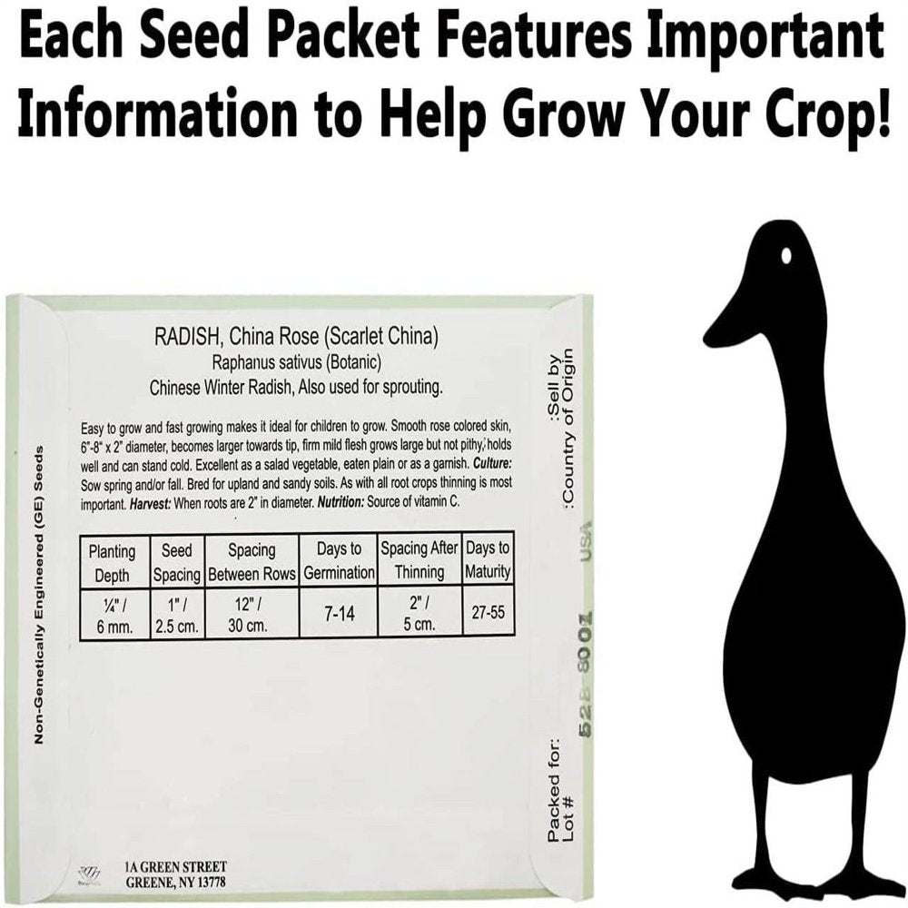 30 Packs of Vegetable Seeds Including 30 Varieties. All Seeds Are Heirloom & Non-Gmo