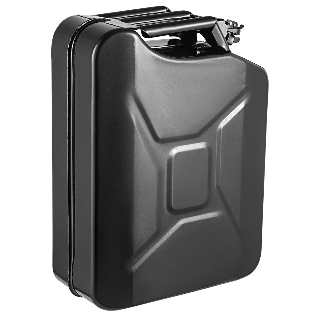 Jerry Fuel Can, 5.3 Gallon / 20 L Portable Jerry Gas Can with Flexible Spout System, Rustproof ＆ Heat-Resistant Steel Fuel Tank for Cars Trucks Equipment, Black