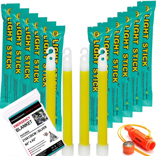 Glow Sticks Ultra Bright Emergency Light with up to 12 Hours Duration (12 Count)