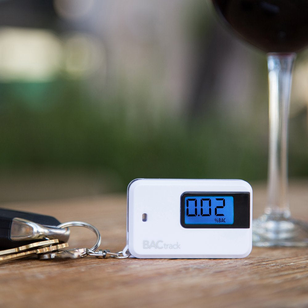 Go Keychain Breathalyzer (White) | Ultra-Portable Pocket Keyring Alcohol Tester for Personal Use