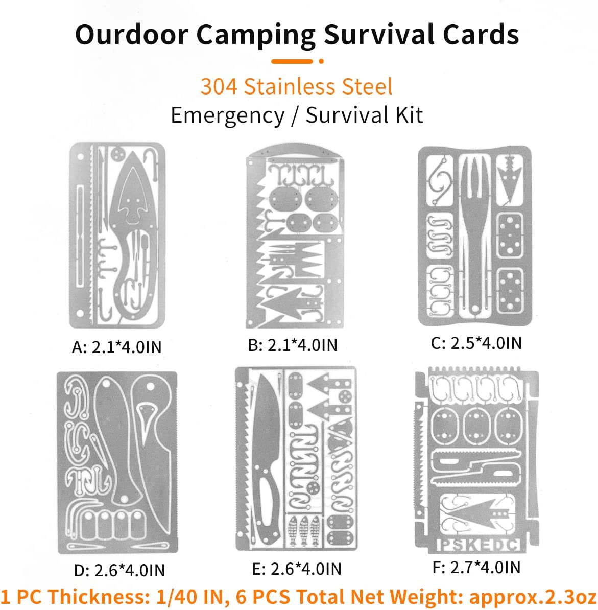12 Pcs Survival Multitool Card Emergency Camping Tool EDC Kit in Your Wallet Outdoor Hunting Fishing Hiking Gear