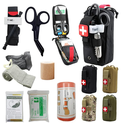 Tactical Molle Medical EDC Pouch EMT Emergency Bandage Tourniquet Scissors IFAK Pouch First Aid Kit Survival Bag Military Pack