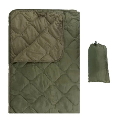 Tactical Army Poncho Liner Camouflage Water Repellent Woobie Quilted Blanket Suitable for Camping, Shooting, Hunting