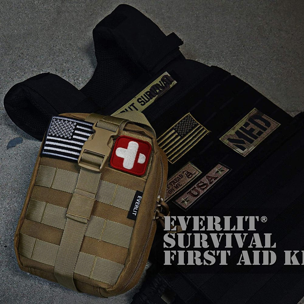 250 Pieces Survival First Aid Kit IFAK Molle System Compatible Outdoor Gear Emergency Kits Trauma Bag for Camping, Hiking Home Car Earthquake and Adventures