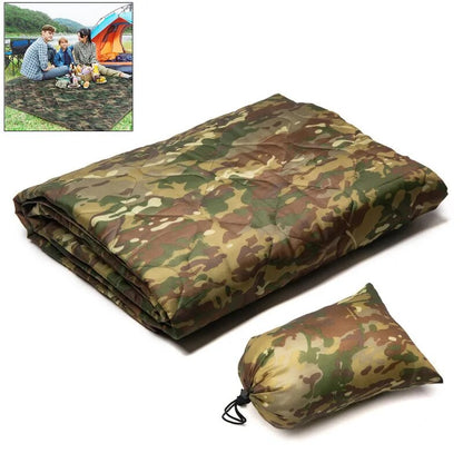 Tactical Army Poncho Liner Camouflage Water Repellent Woobie Quilted Blanket Suitable for Camping, Shooting, Hunting