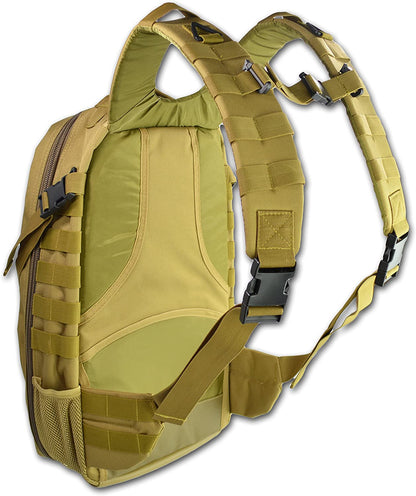 Lightning X Stocked Tactical EMT Trauma First Responder Medical Kit Backpack Desert Tan Hydration Bladder