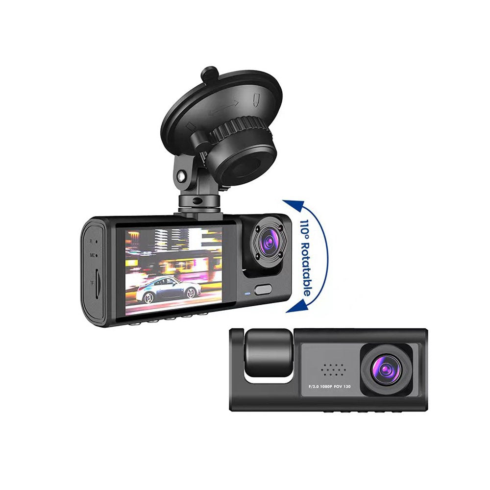 1080P DVR Front and Rear Dash Cams Driving Recorder 2 Inch Screen Dashcam Support Night-Vision Loop Recording One-Key Lock