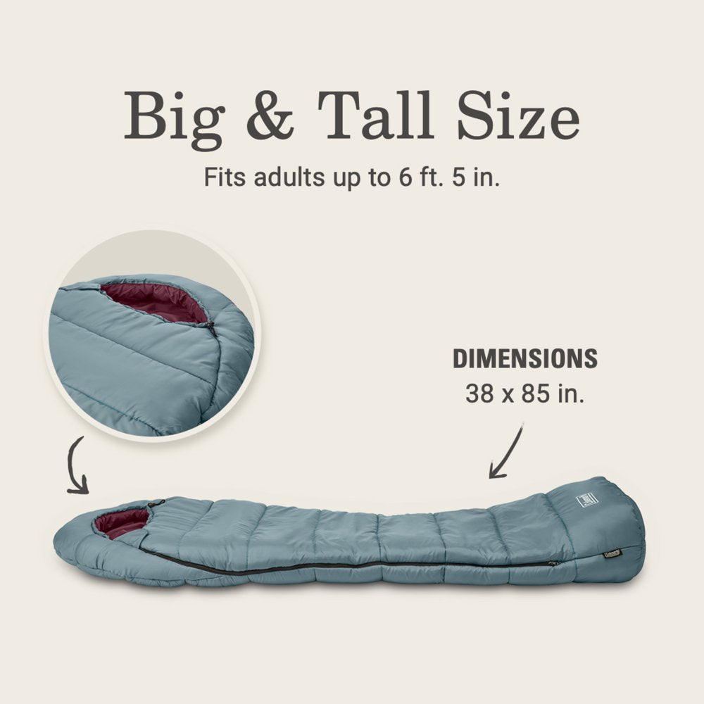 Tidelands 50° Big & Tall Mummy Insulated Sleeping Bag, Gray