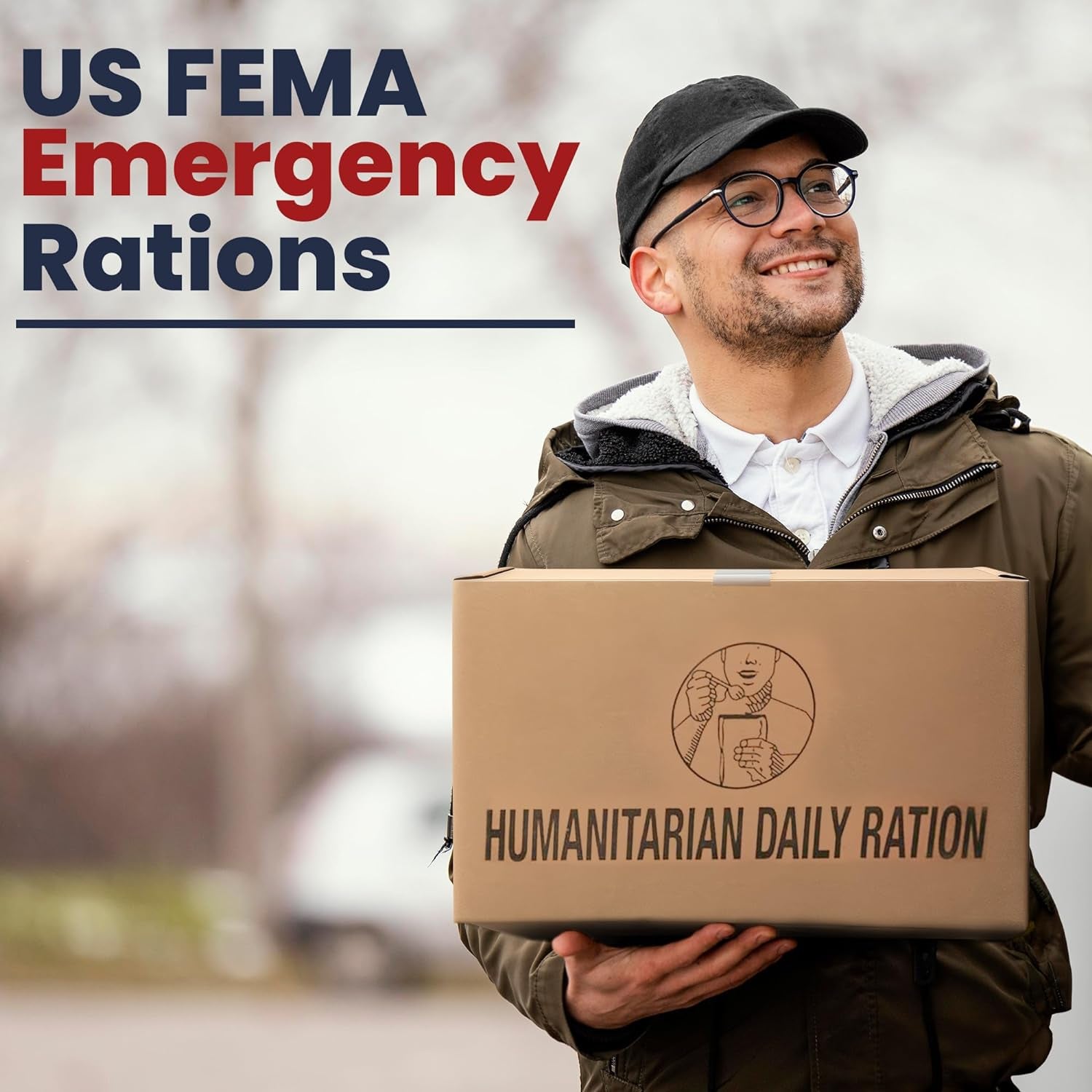 Humanitarian Daily Ration MRE Case – 5 US FEMA Emergency Rations Meals Ready to Eat Varieties for Hunting, Camping and More, 10 Pack